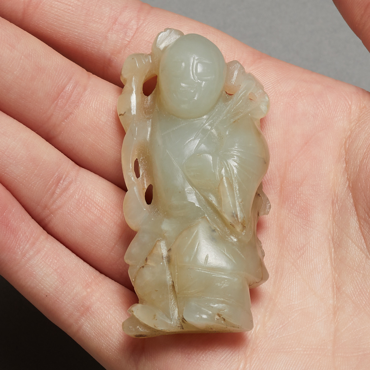 18th-19th c. Fine Chinese Jade Carving of a Boy - Image 5 of 5