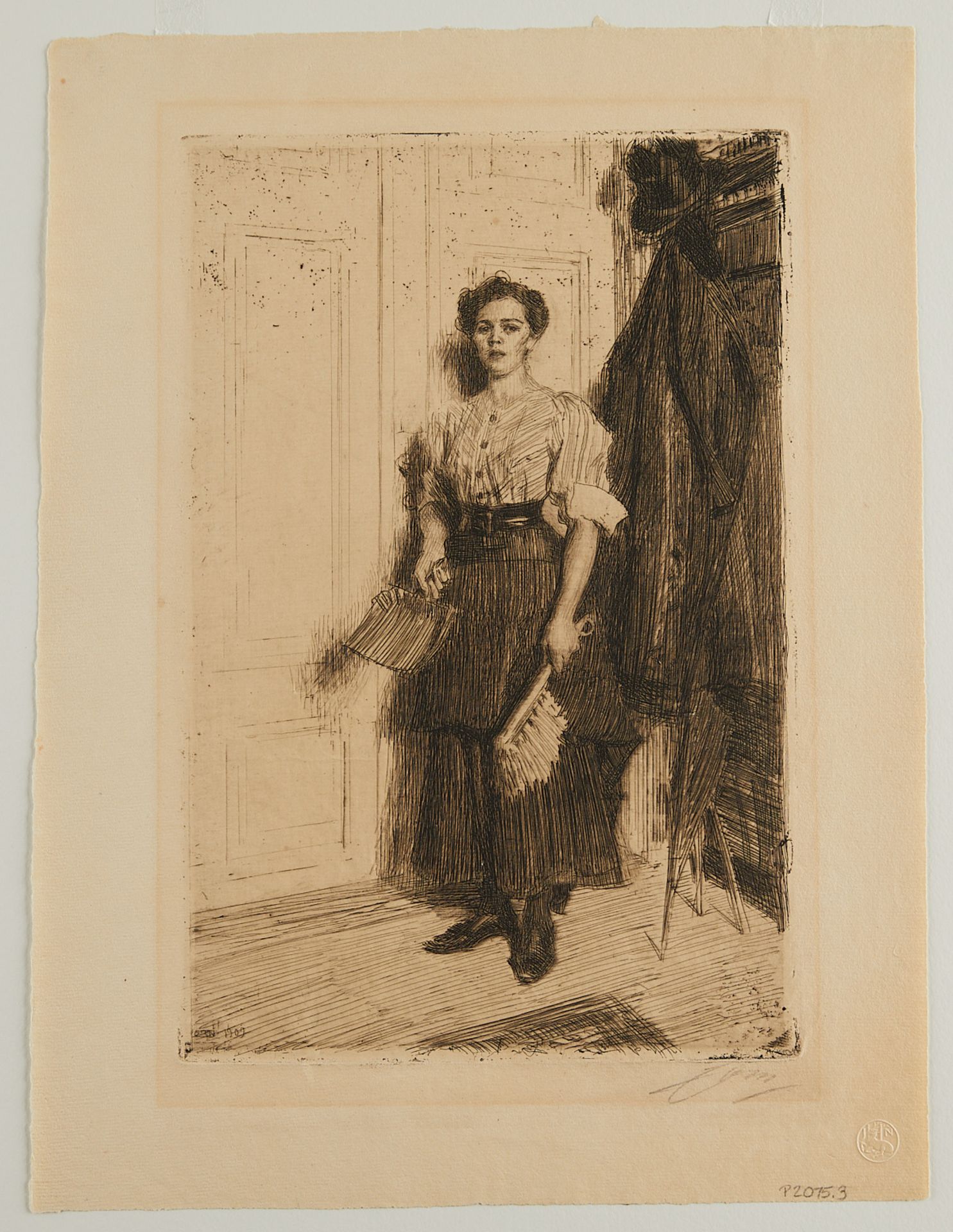 Anders Zorn "The New Maid" Etching 1909 - Bild 3 aus 4