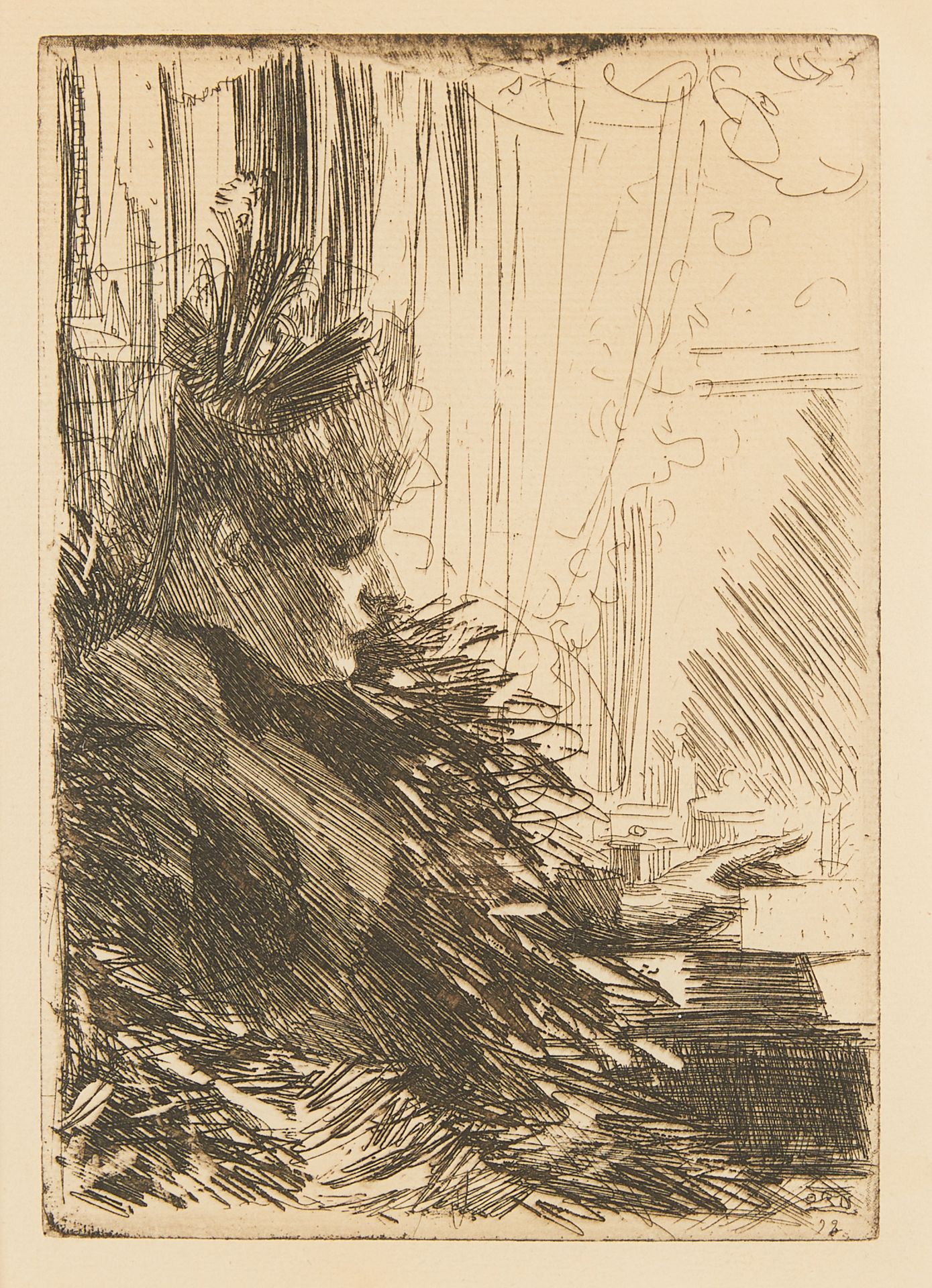 Anders Zorn "Gerda Gronberg II" Etching 1892