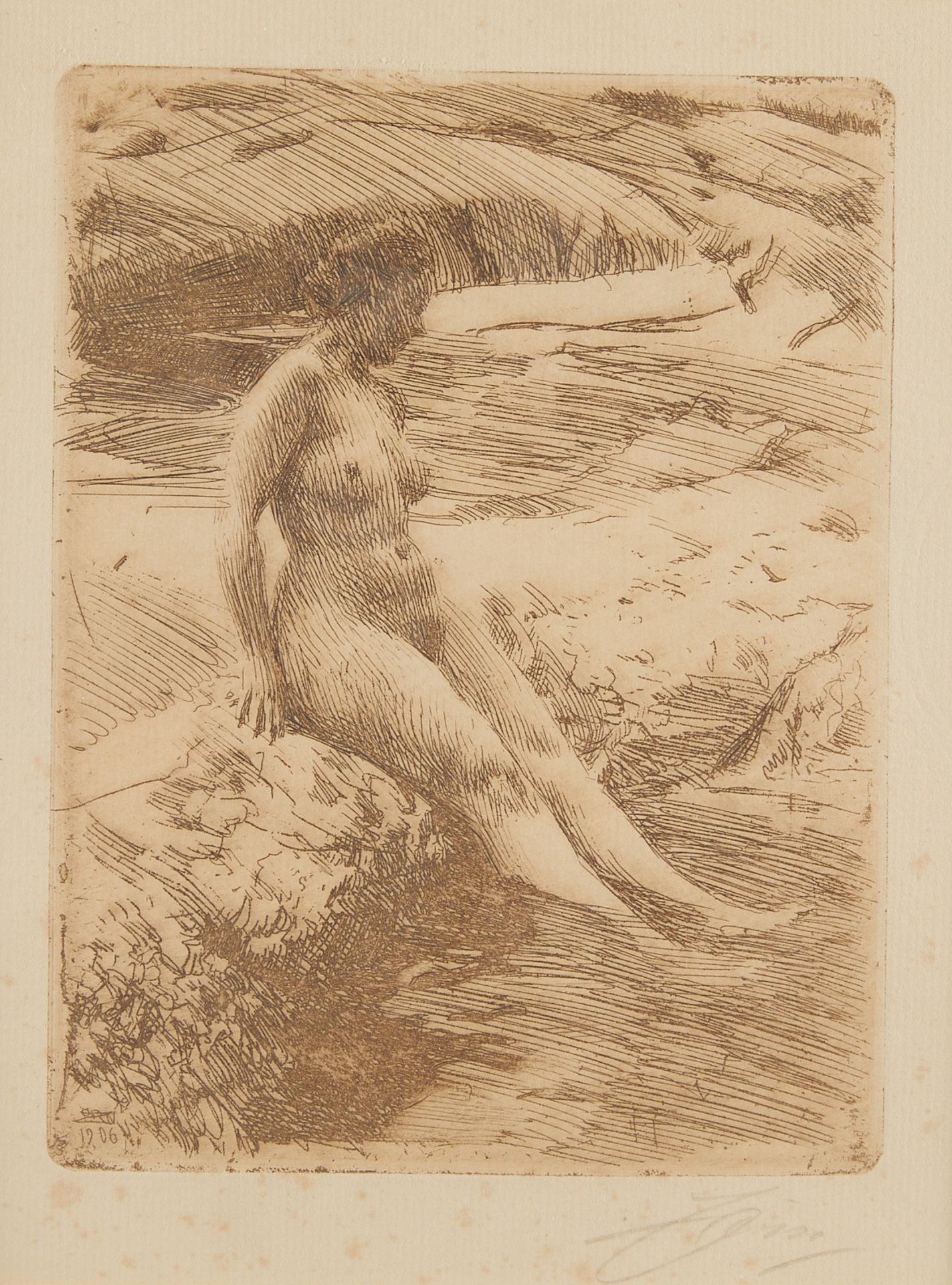 Anders Zorn "Sandhamn" Etching 1906