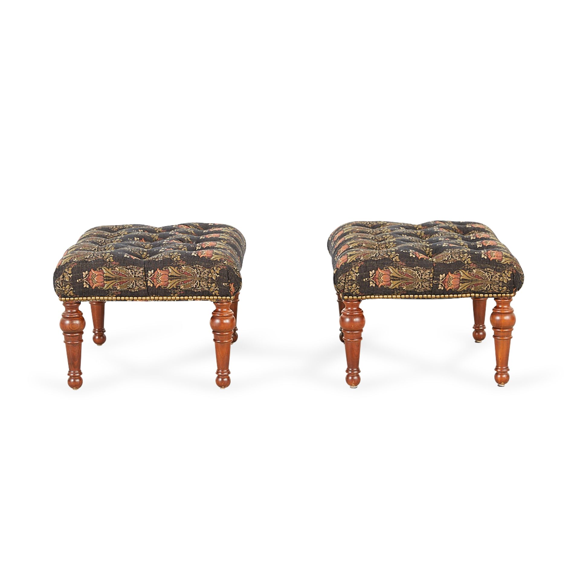 Pair of Stickley Tufted Chairs w/Ottomans - Image 18 of 22