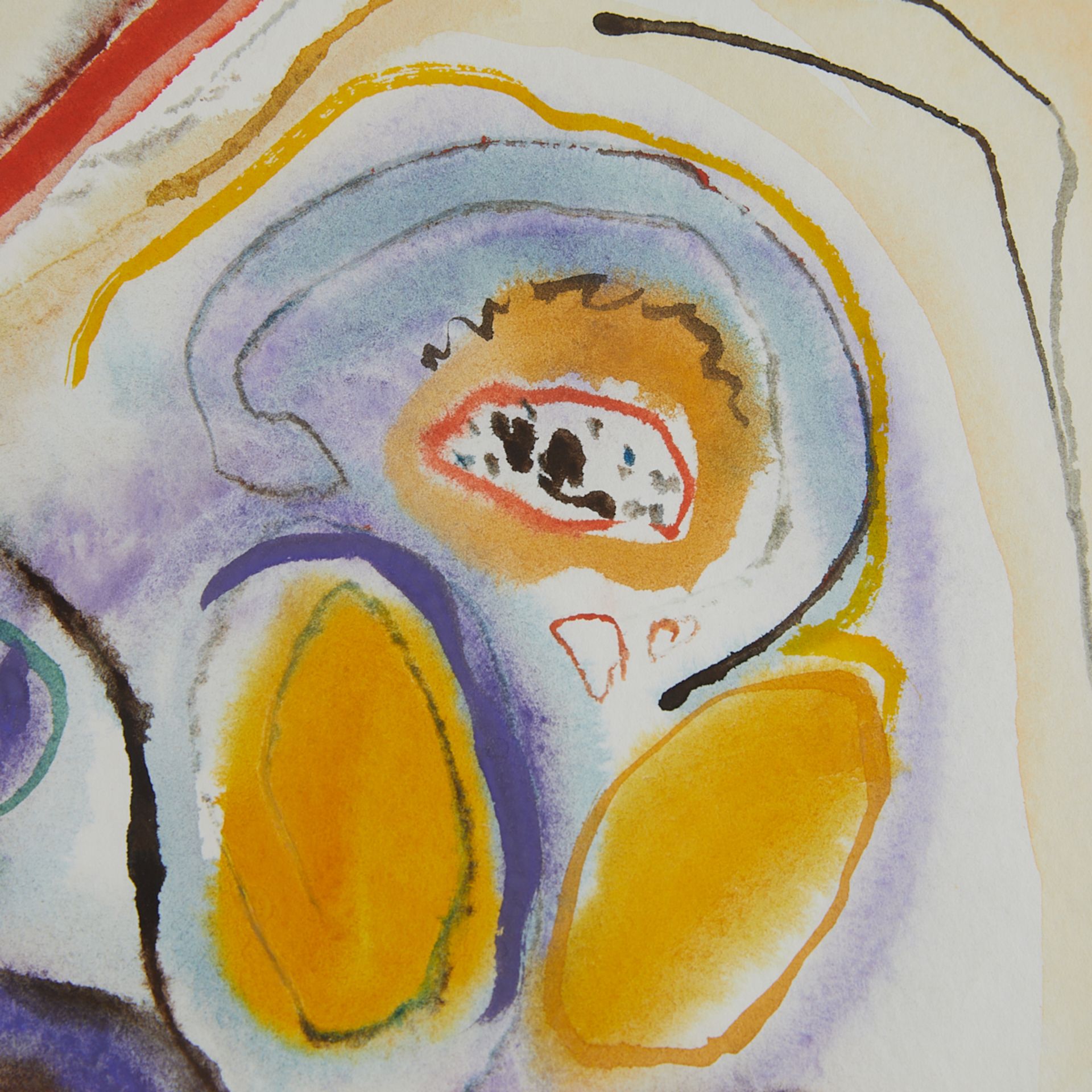 Marilyn Annin Watercolor Abstract Painting 1979 - Image 5 of 7