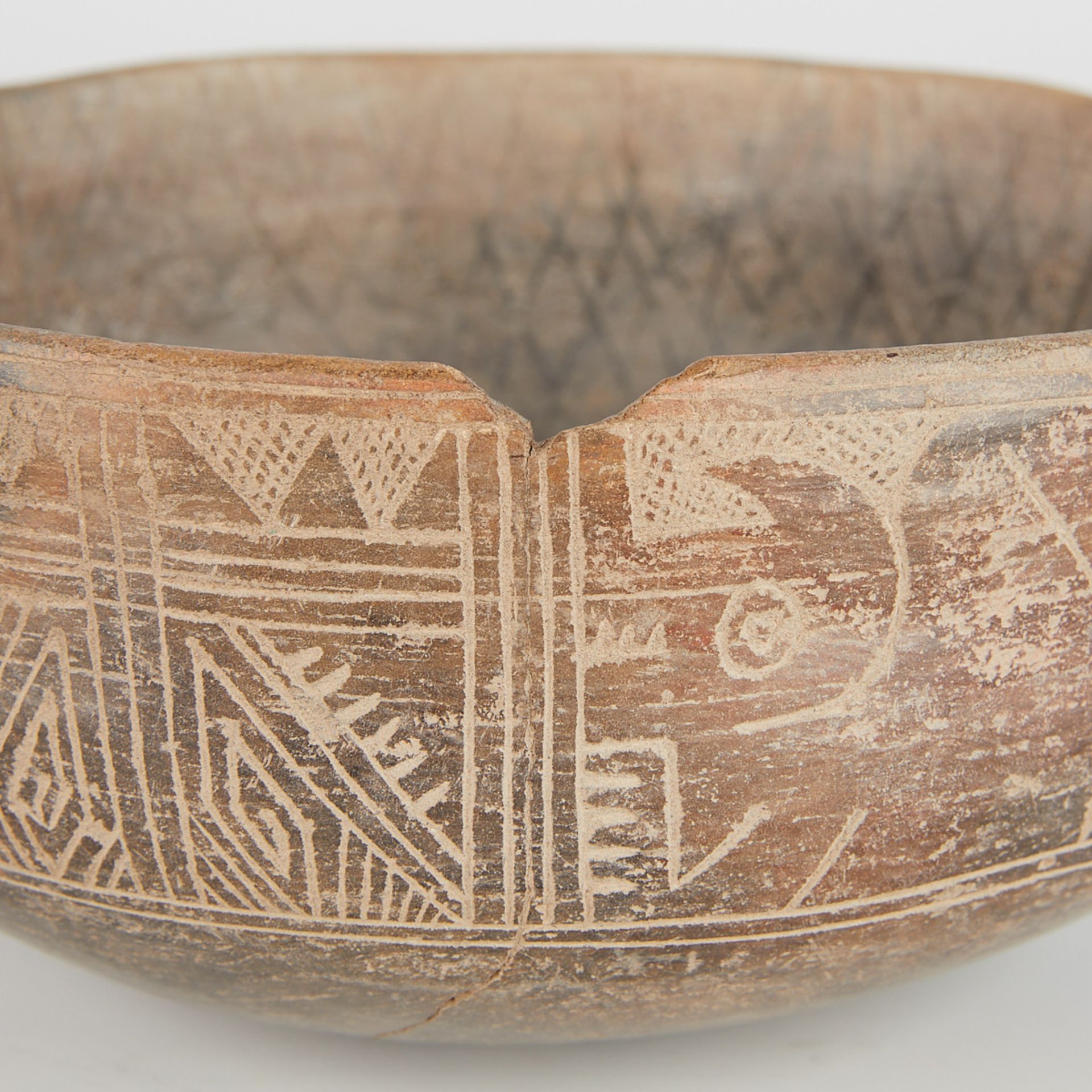 Pre-Columbian Style Black Slip Ceramic Bowl - Bild 9 aus 10