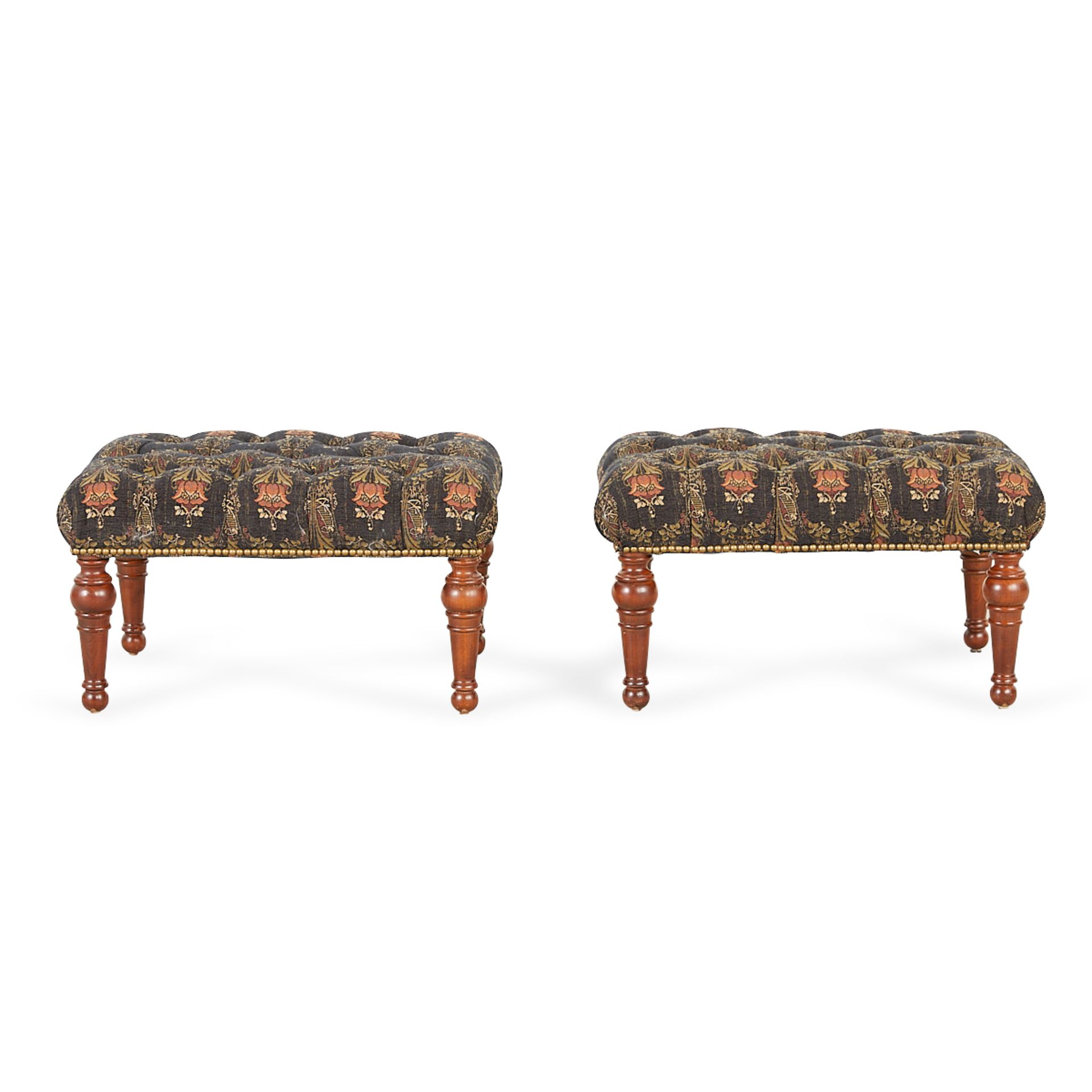 Pair of Stickley Tufted Chairs w/Ottomans - Image 17 of 22