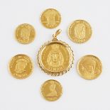 7 Gold Venezuelan Coins & Tokens