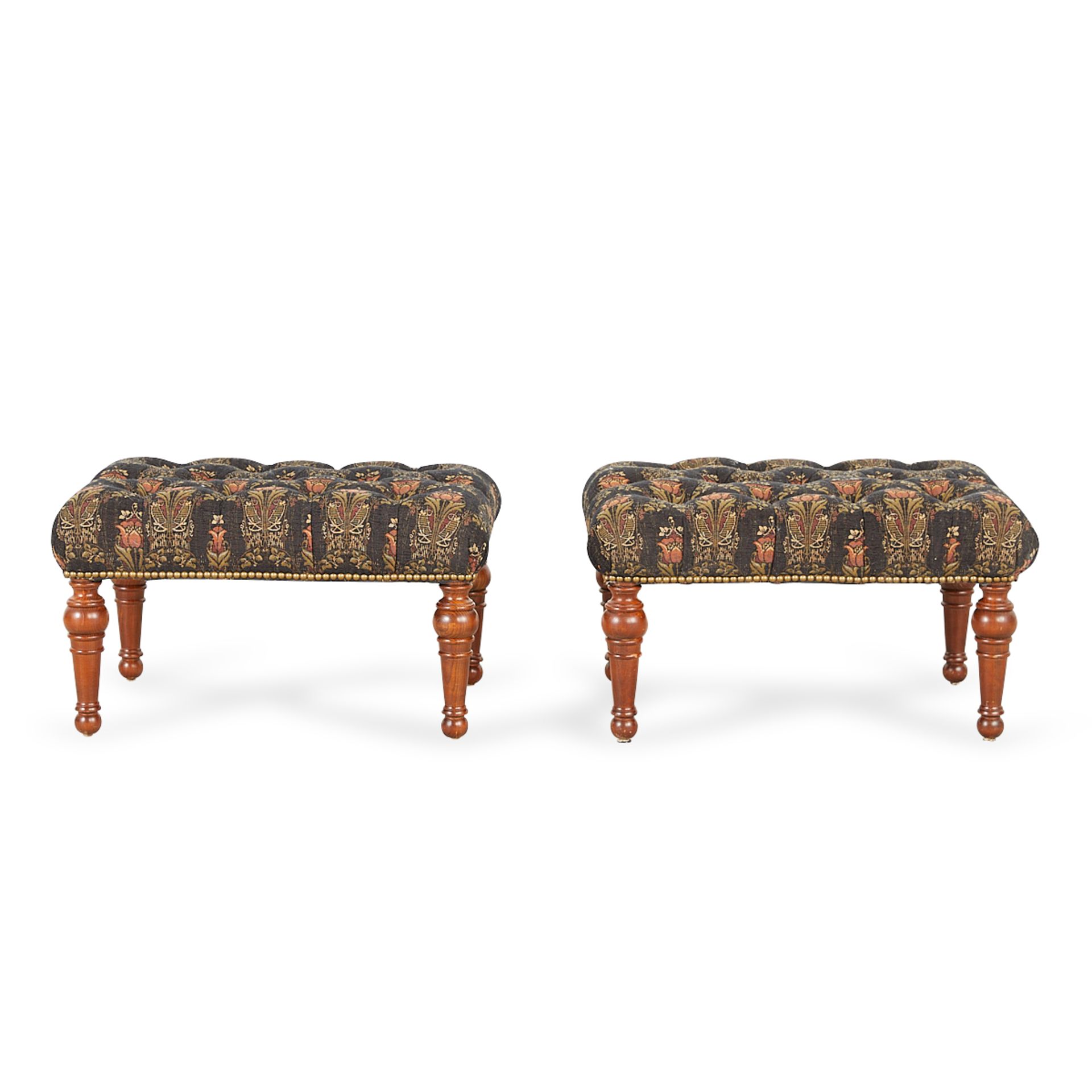 Pair of Stickley Tufted Chairs w/Ottomans - Image 15 of 22
