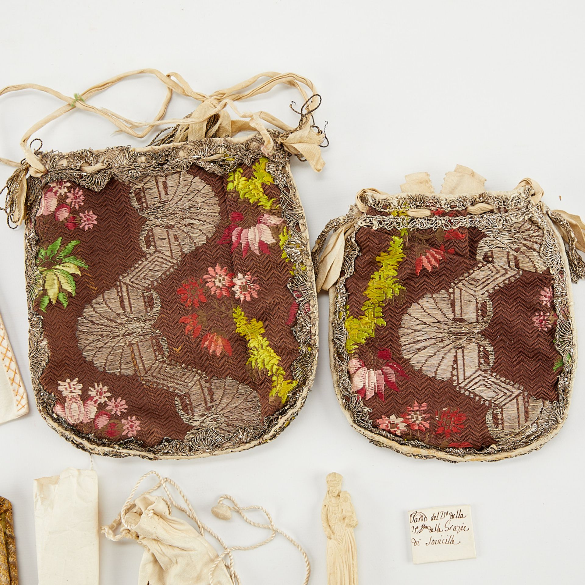 Group 18th-19th c. Italian Embroideries & Relics - Image 6 of 14
