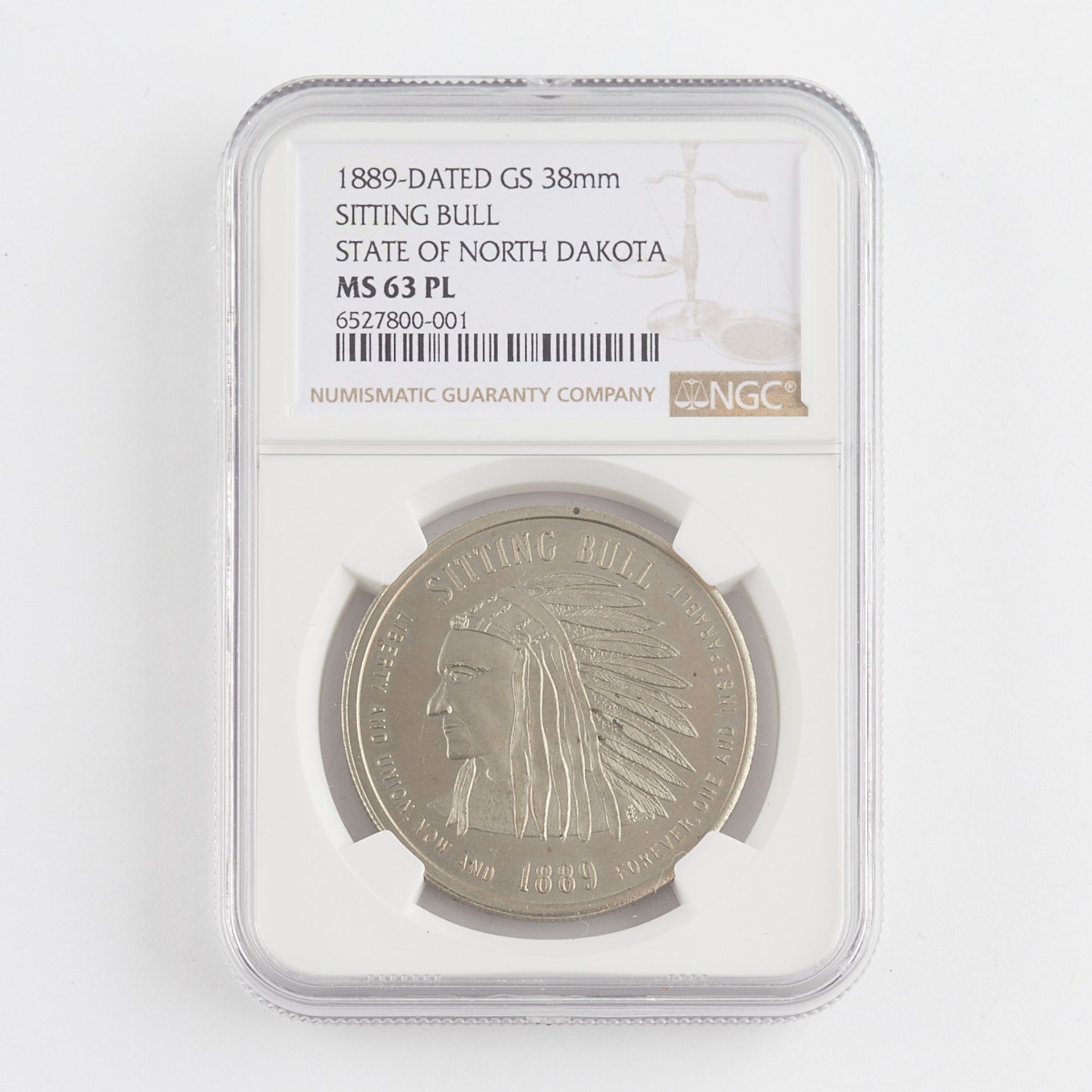 1889 Sitting Bull North Dakota Coin NGC MS 63 PL