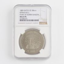 1889 Sitting Bull North Dakota Coin NGC MS 63 PL