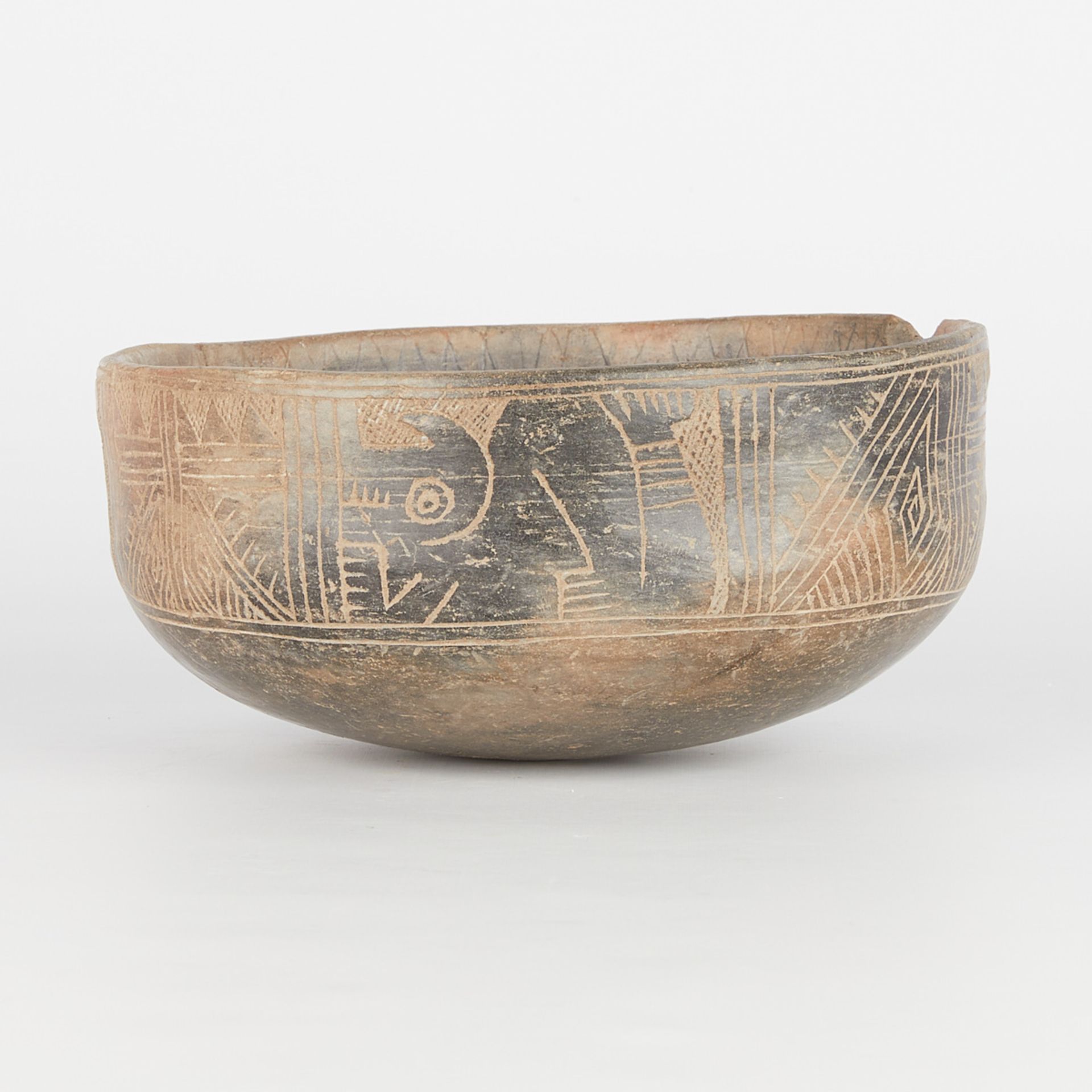 Pre-Columbian Style Black Slip Ceramic Bowl - Bild 3 aus 10