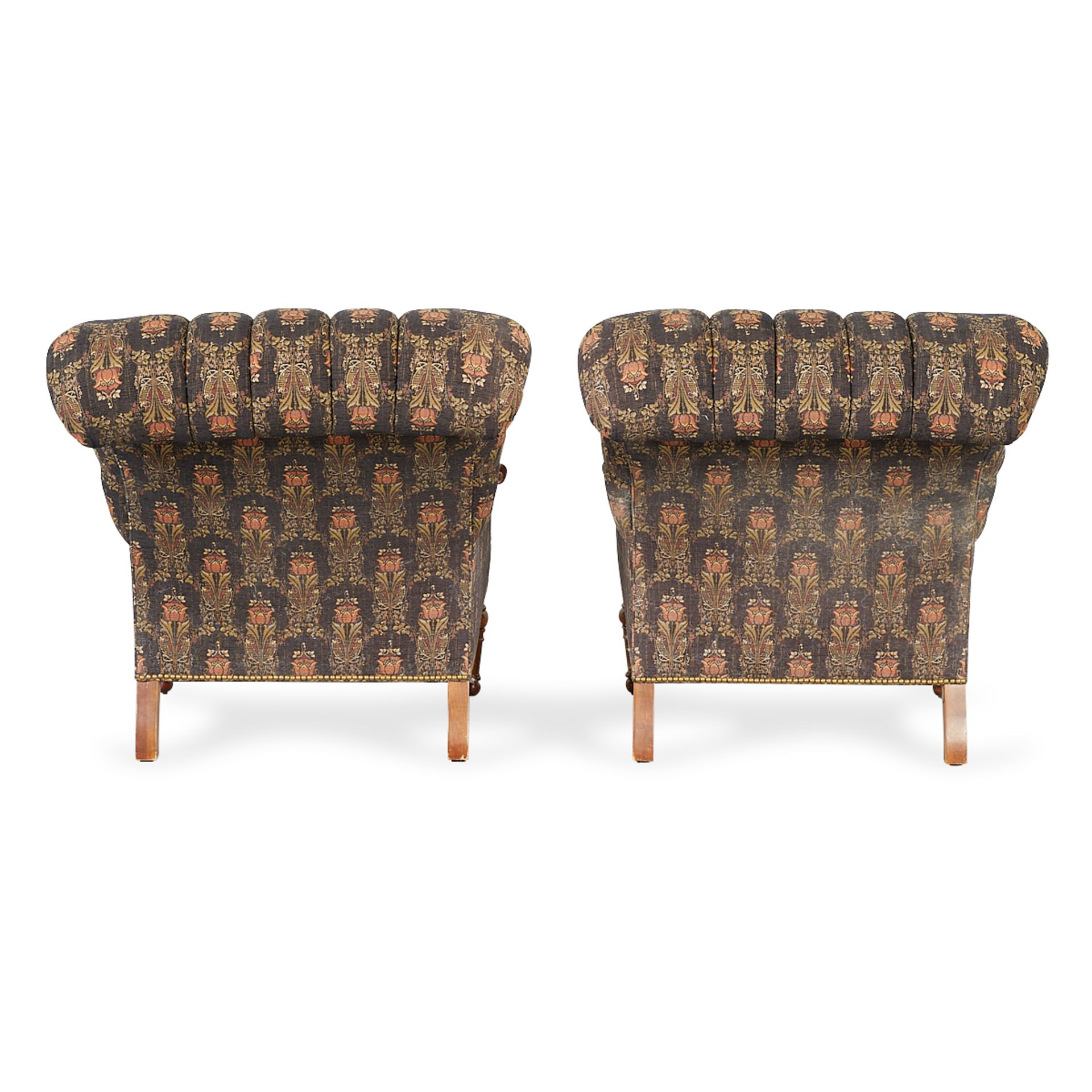 Pair of Stickley Tufted Chairs w/Ottomans - Image 5 of 22