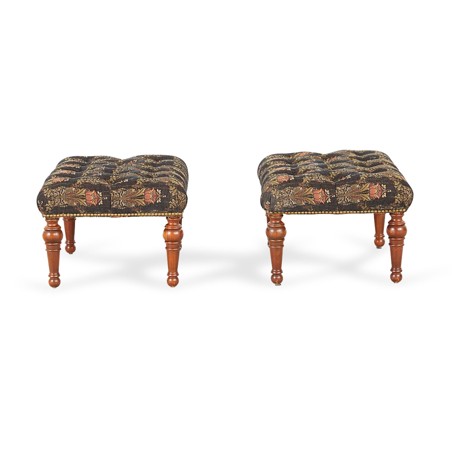 Pair of Stickley Tufted Chairs w/Ottomans - Image 16 of 22