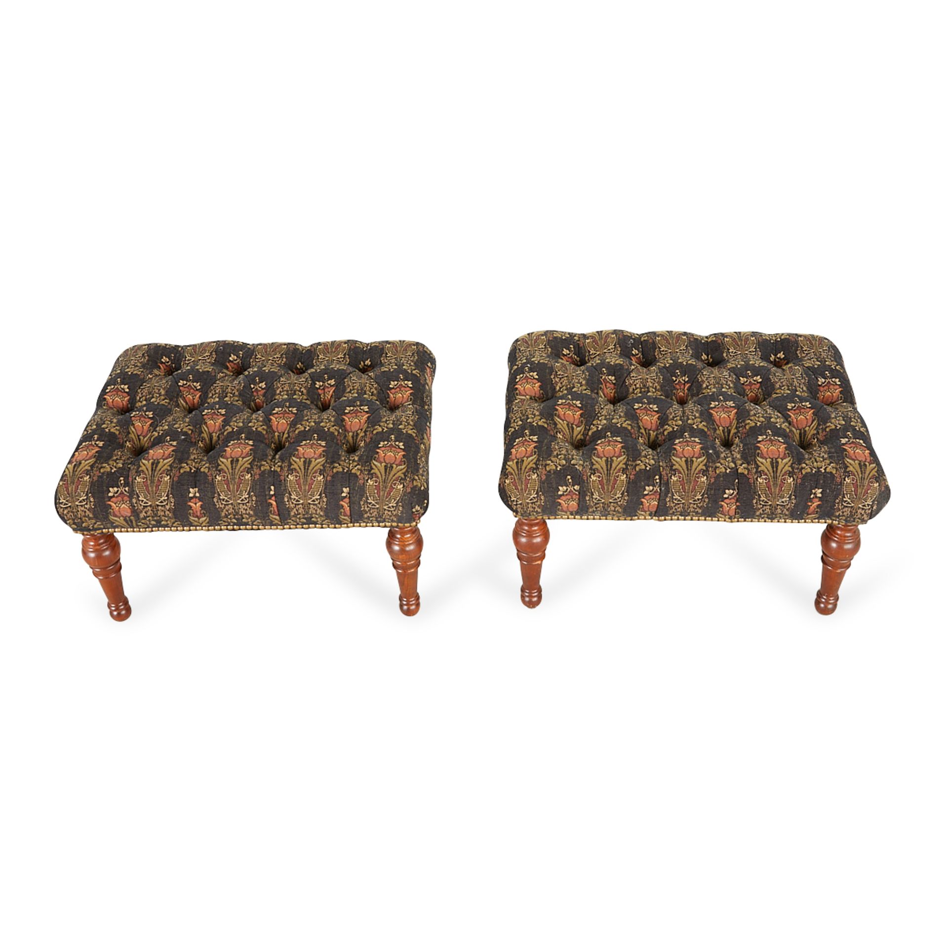 Pair of Stickley Tufted Chairs w/Ottomans - Image 19 of 22