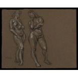 Paul Cadmus Two Female Nudes Crayon on Paper