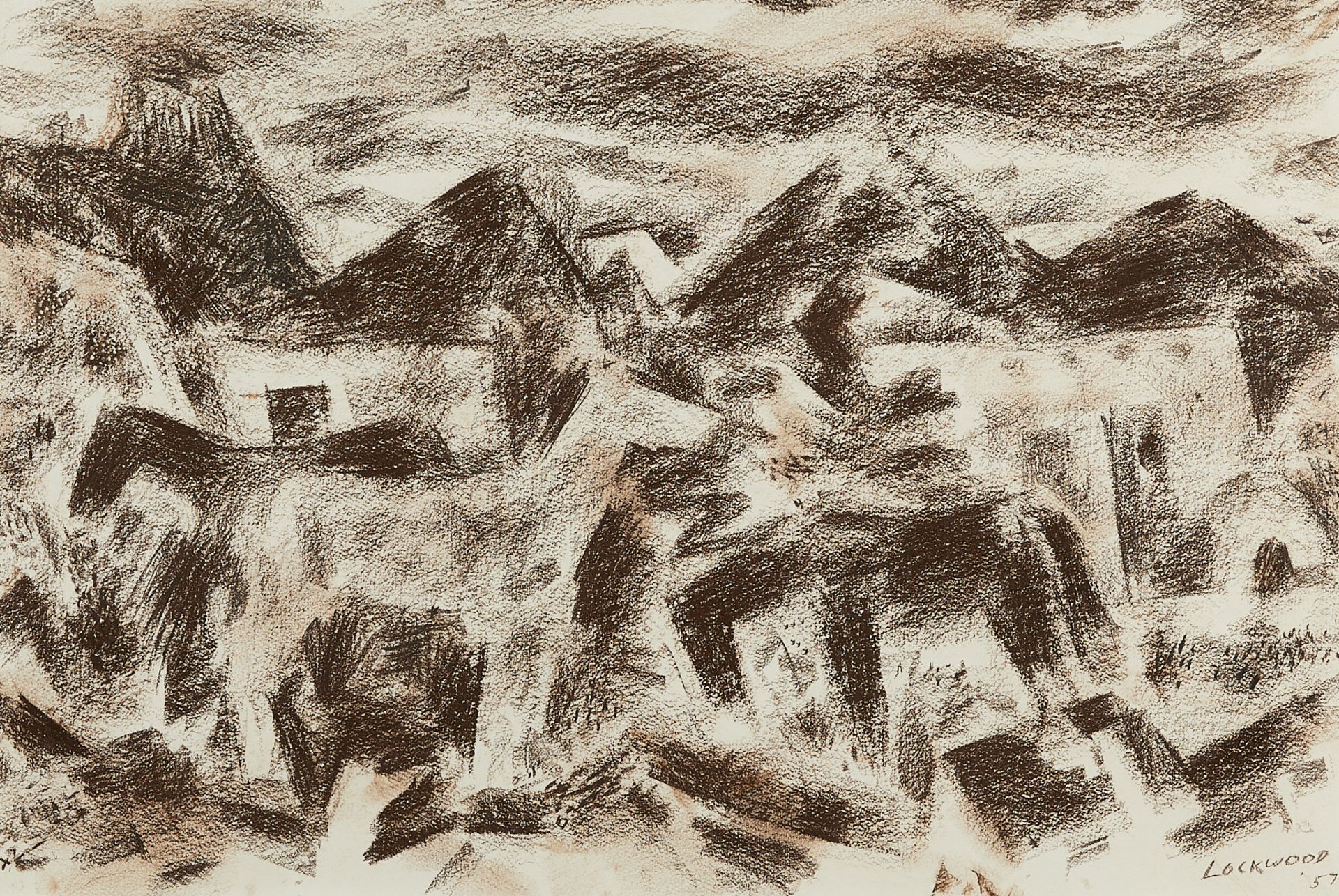 Ward Lockwood "Ranchito" Abstract Drawing 1957