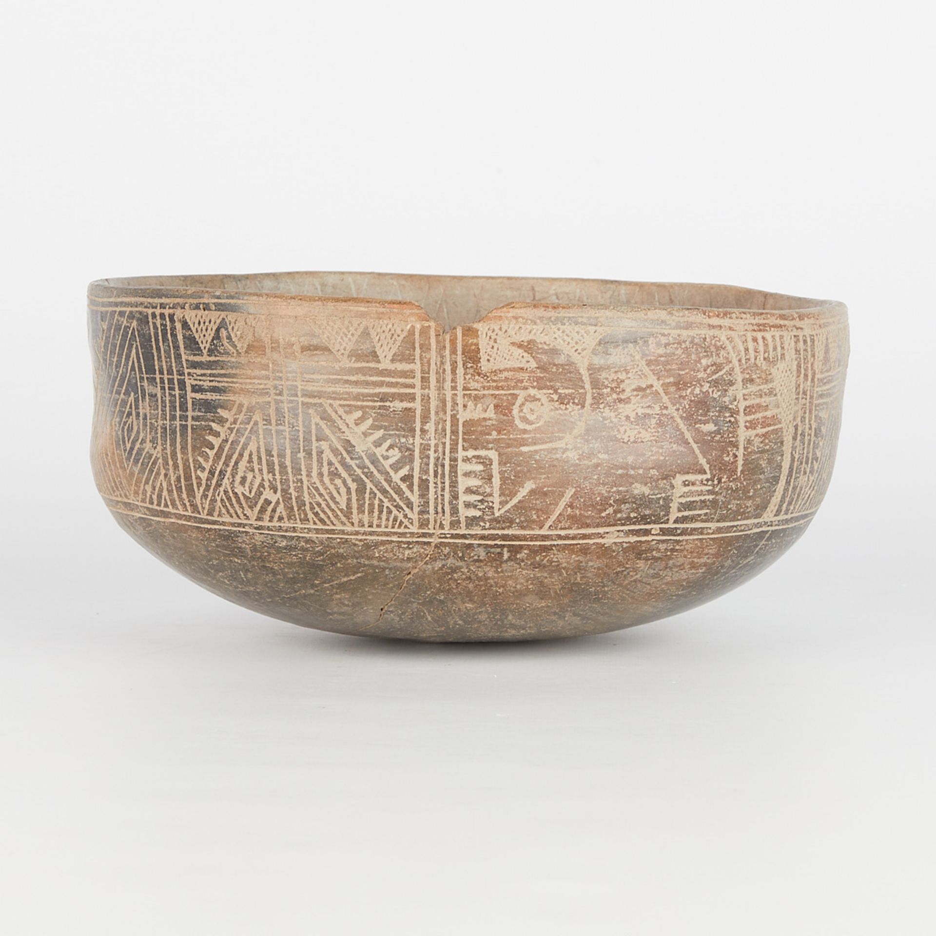 Pre-Columbian Style Black Slip Ceramic Bowl - Bild 4 aus 10