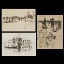 3 19th c. Etchings - Whistler & Pennell