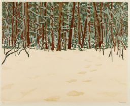 Richard Bosman "Tracks" Woodcut 2009