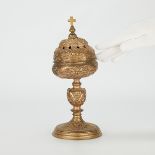 Gilt Copper Incense Burner w/ Cross