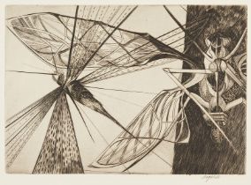 Walter Rogalski "Locust" Engraving 1954