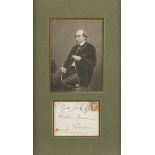 Benjamin Disraeli Signature and Photograph