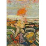 Bernard Chaet "June, Orange Sun" Painting 2002