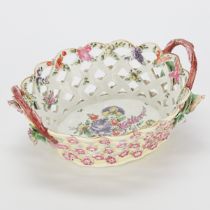 English Soft-Paste Porcelain Basket