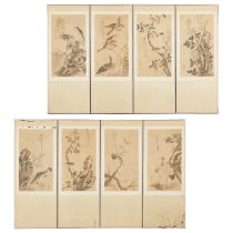 2 Japanese Screens Signed Hirata Gyokuun