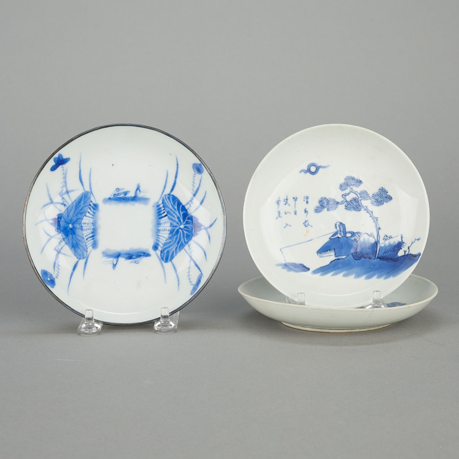 3 Chinese Bleu de Hue Porcelain Dishes - Image 2 of 11