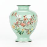 Japanese Cloisonne Enamel Vase w/ Flowers