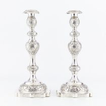 Pair of Russian .875 Silver Candlesticks