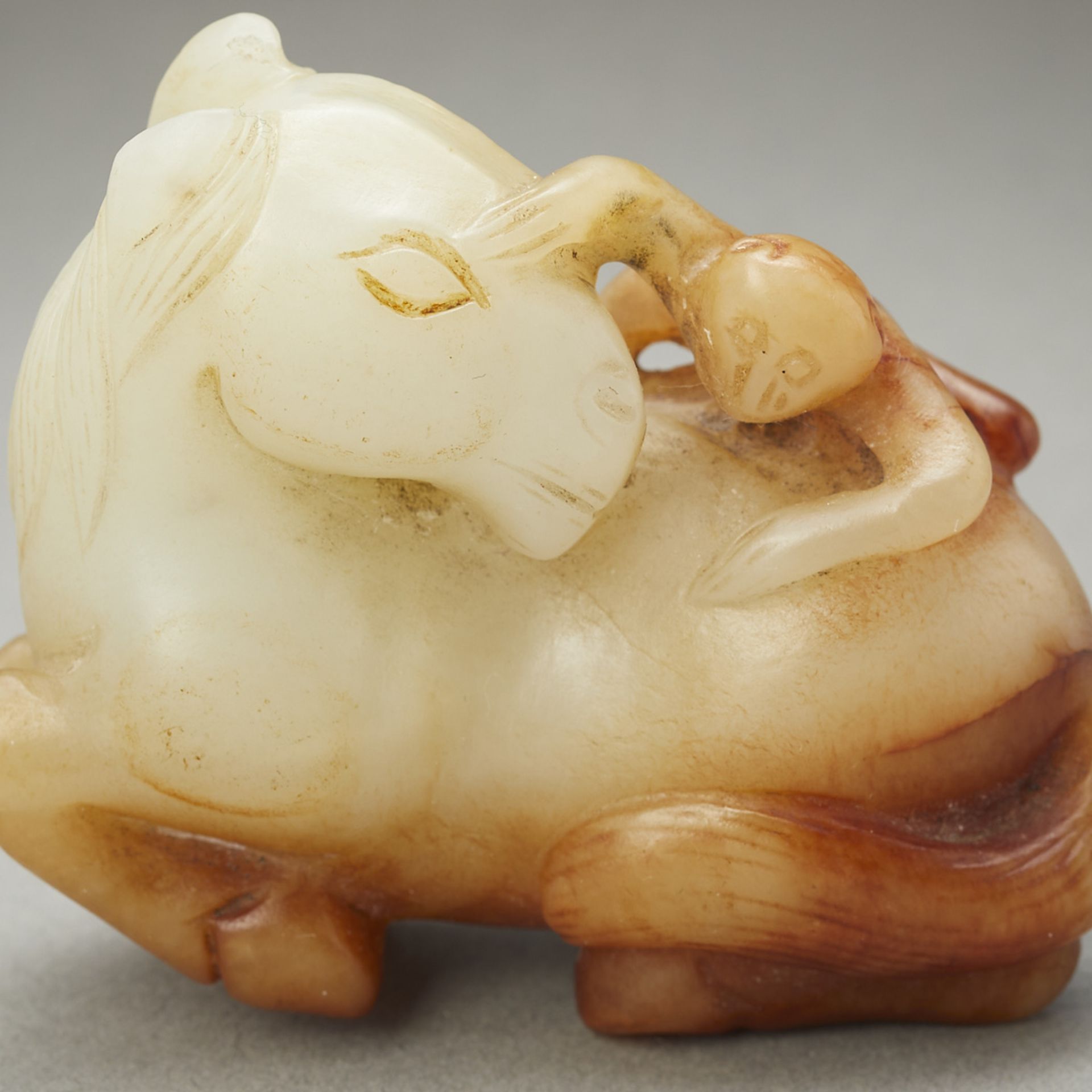 Chinese Qing Carved Jade Horse and Monkey - Image 8 of 8