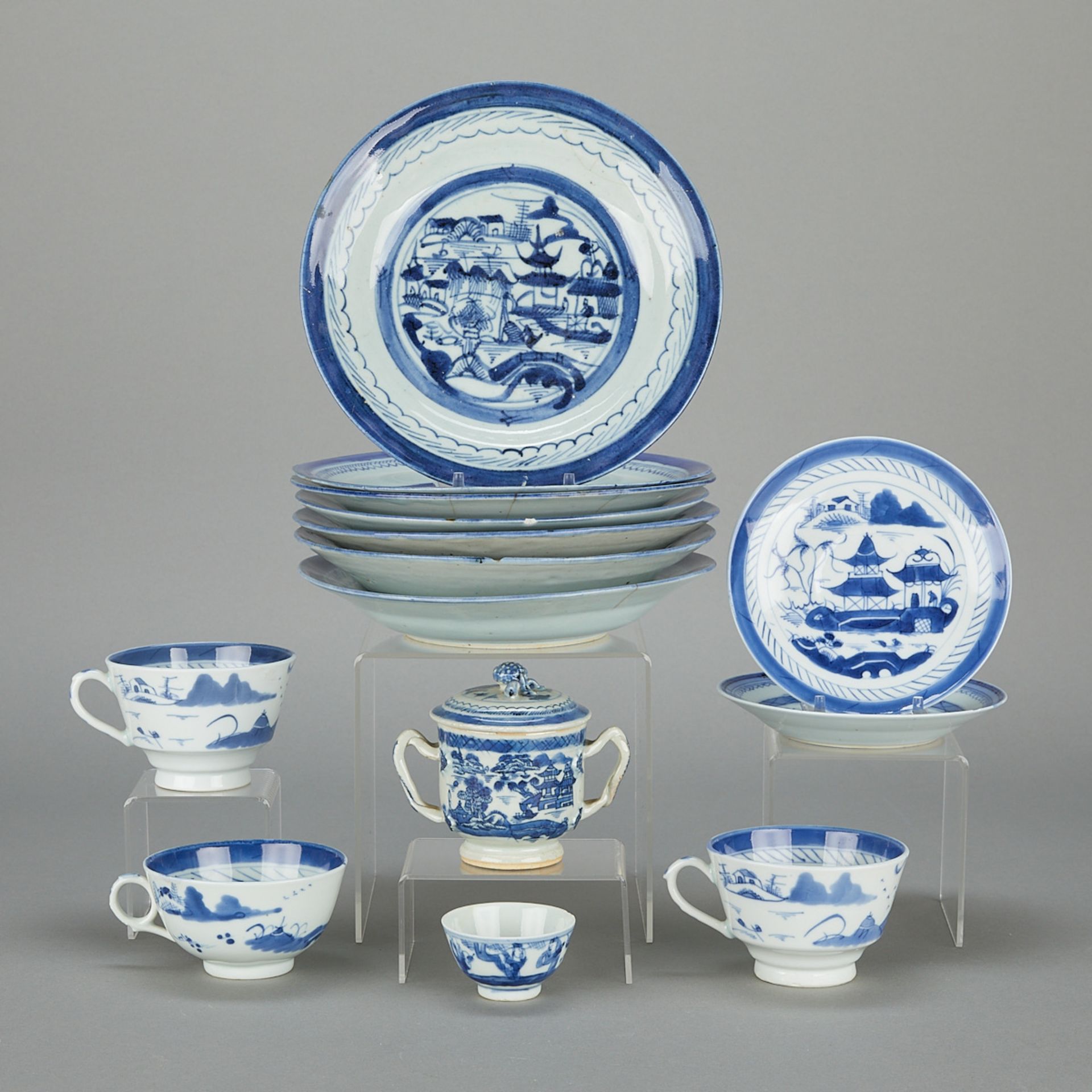 14 Pcs 19th c. Chinese Canton Porcelain