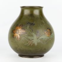 Japanese Meiji Incised Mixed Metal Vase