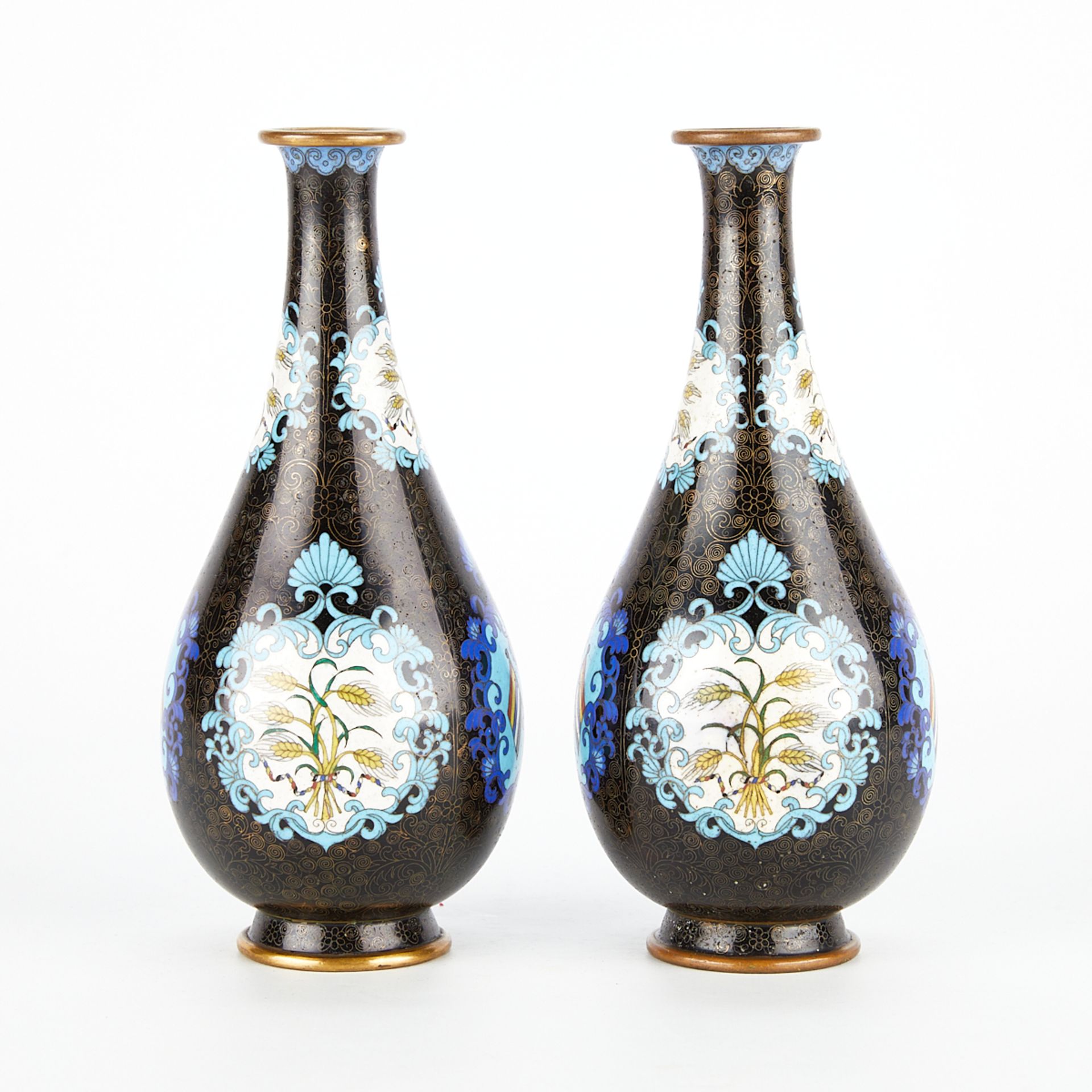 Pair of Chinese Republic Cloisonne Vases - Image 5 of 12