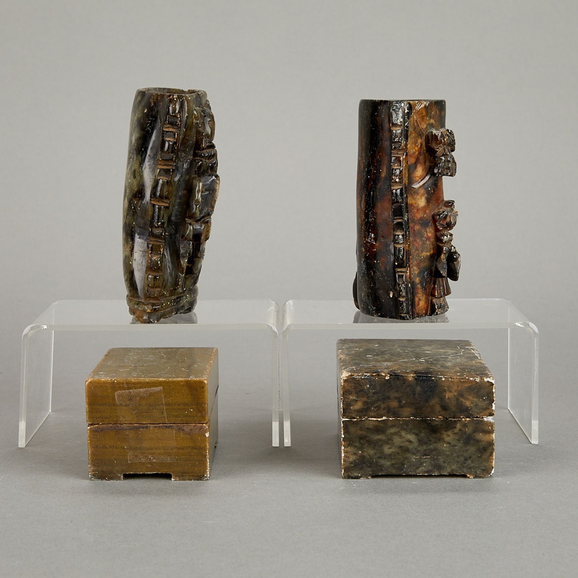 4 Chinese Carved Soapstone Objects - Image 5 of 14