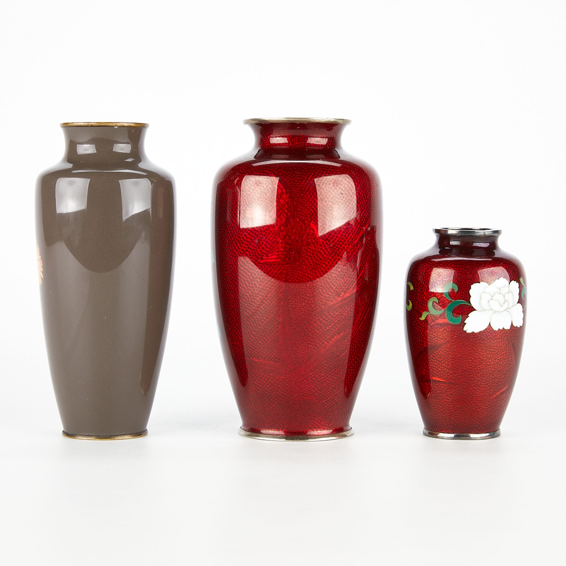 Group of 3 Japanese Cloisonne Vases - Bild 3 aus 13
