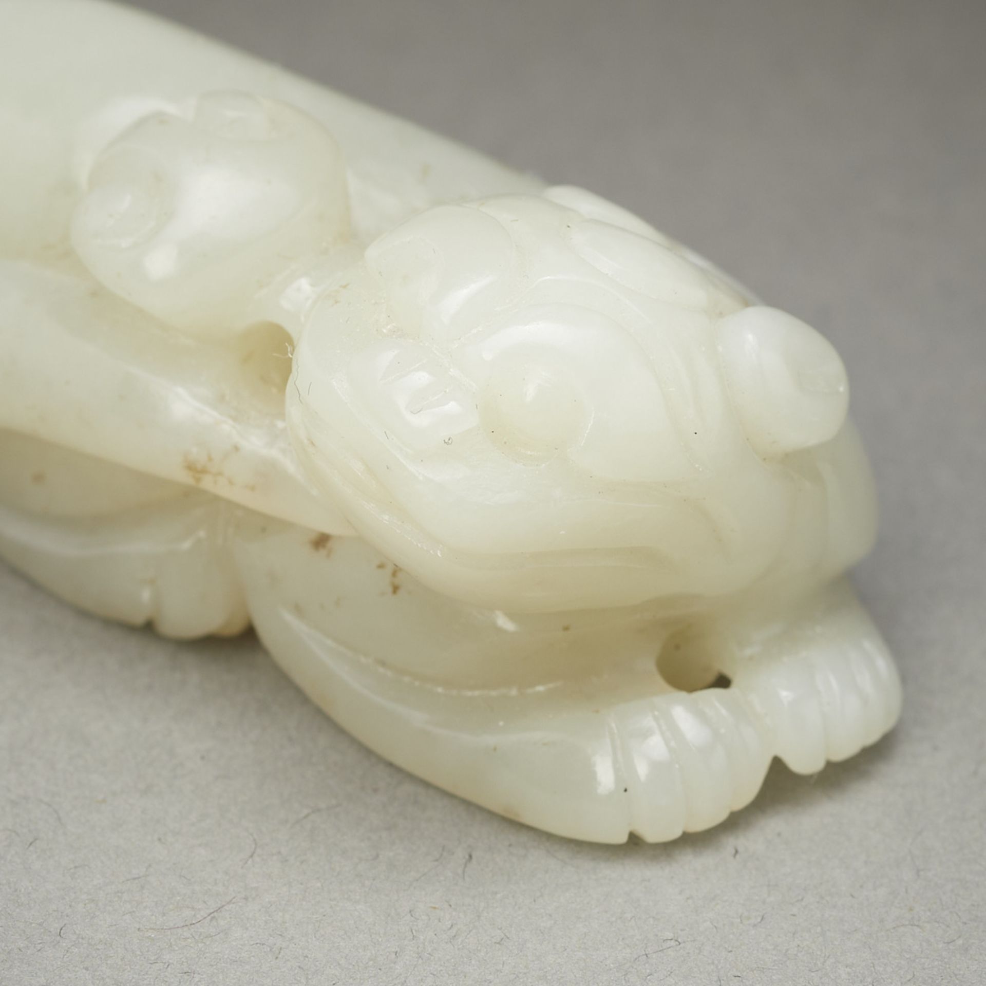 Chinese Carved Jade Beast w/ Lingzhi - Image 2 of 10