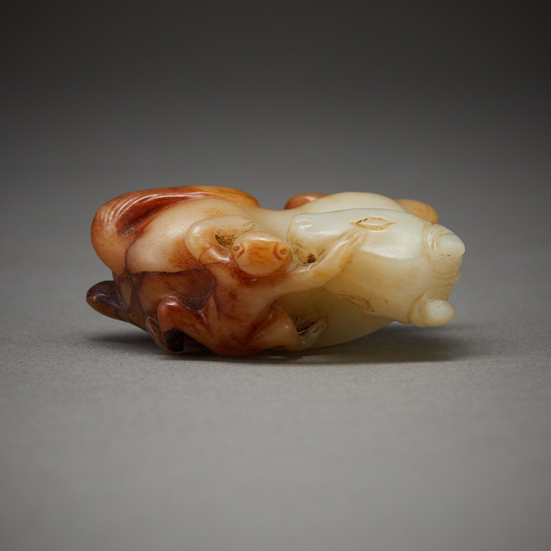 Chinese Qing Carved Jade Horse and Monkey - Image 6 of 8