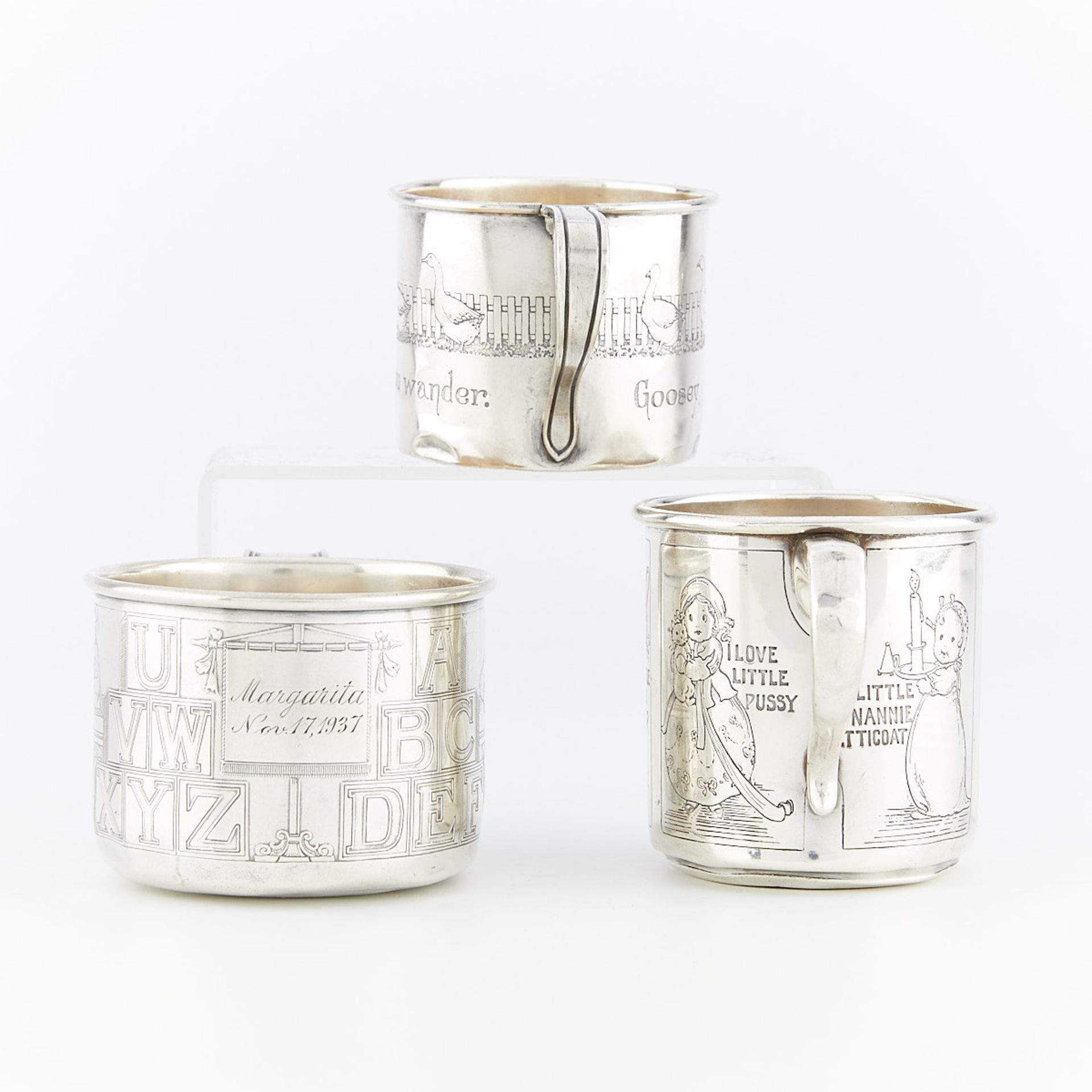 3 Sterling Silver Children's Mugs - Image 3 of 16