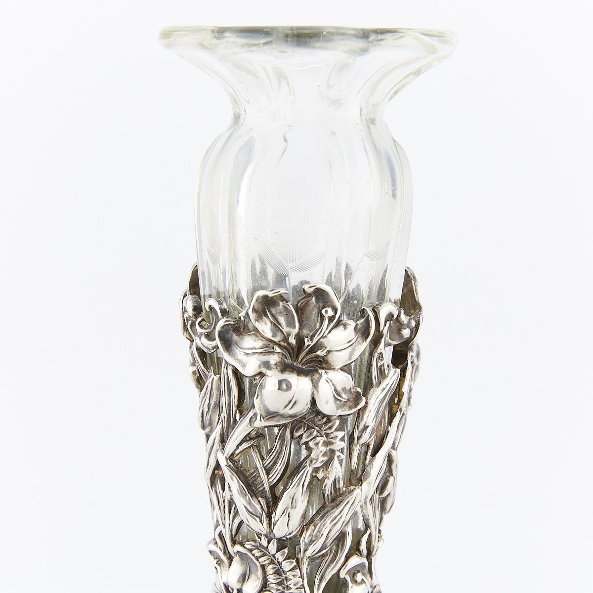 Sterling Flower Vase w/ Glass Insert 3.57 Troy oz - Image 7 of 12