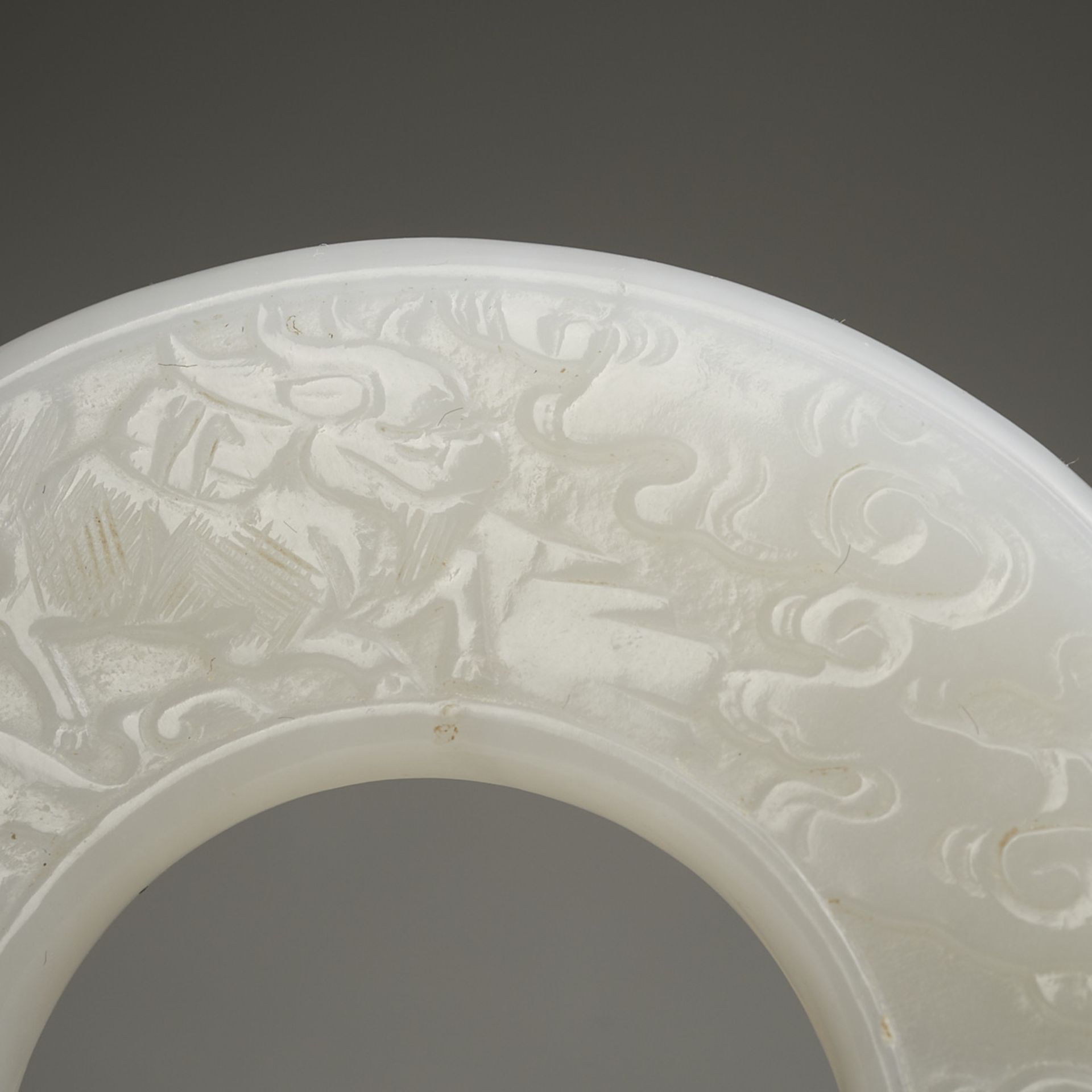 Chinese Carved Pale Jade Bi - Image 5 of 7