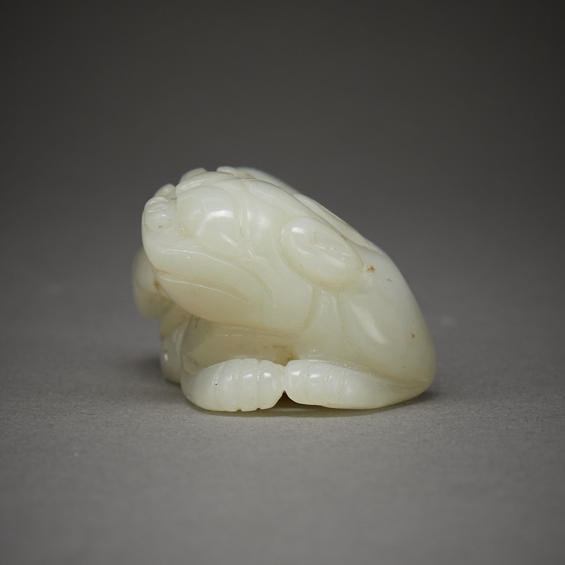 Chinese Carved Jade Beast w/ Lingzhi - Image 4 of 10