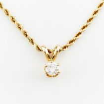 14k Rope Chain with Diamond Pendant