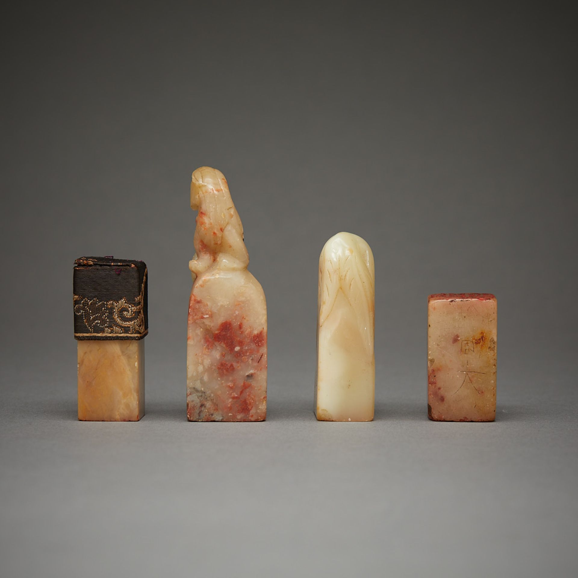 4 Chinese Carved Soapstone Seals - Image 3 of 12