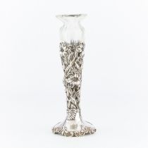 Sterling Flower Vase w/ Glass Insert 3.57 Troy oz