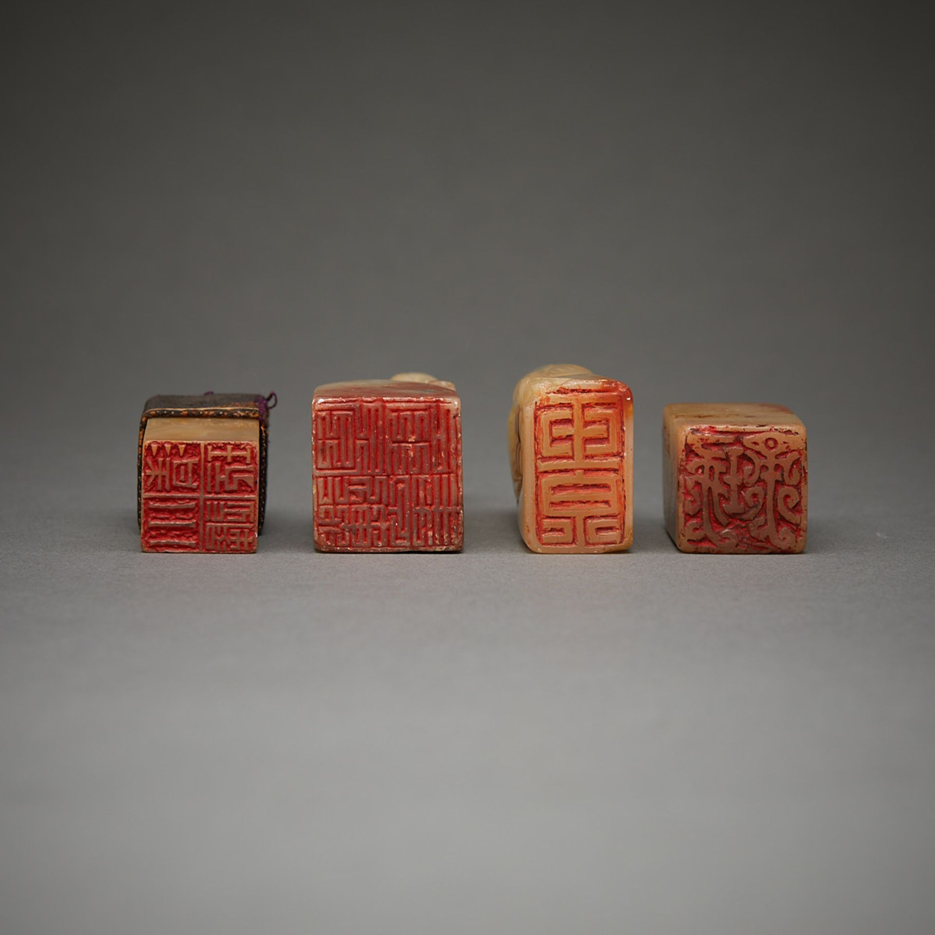 4 Chinese Carved Soapstone Seals - Image 2 of 12