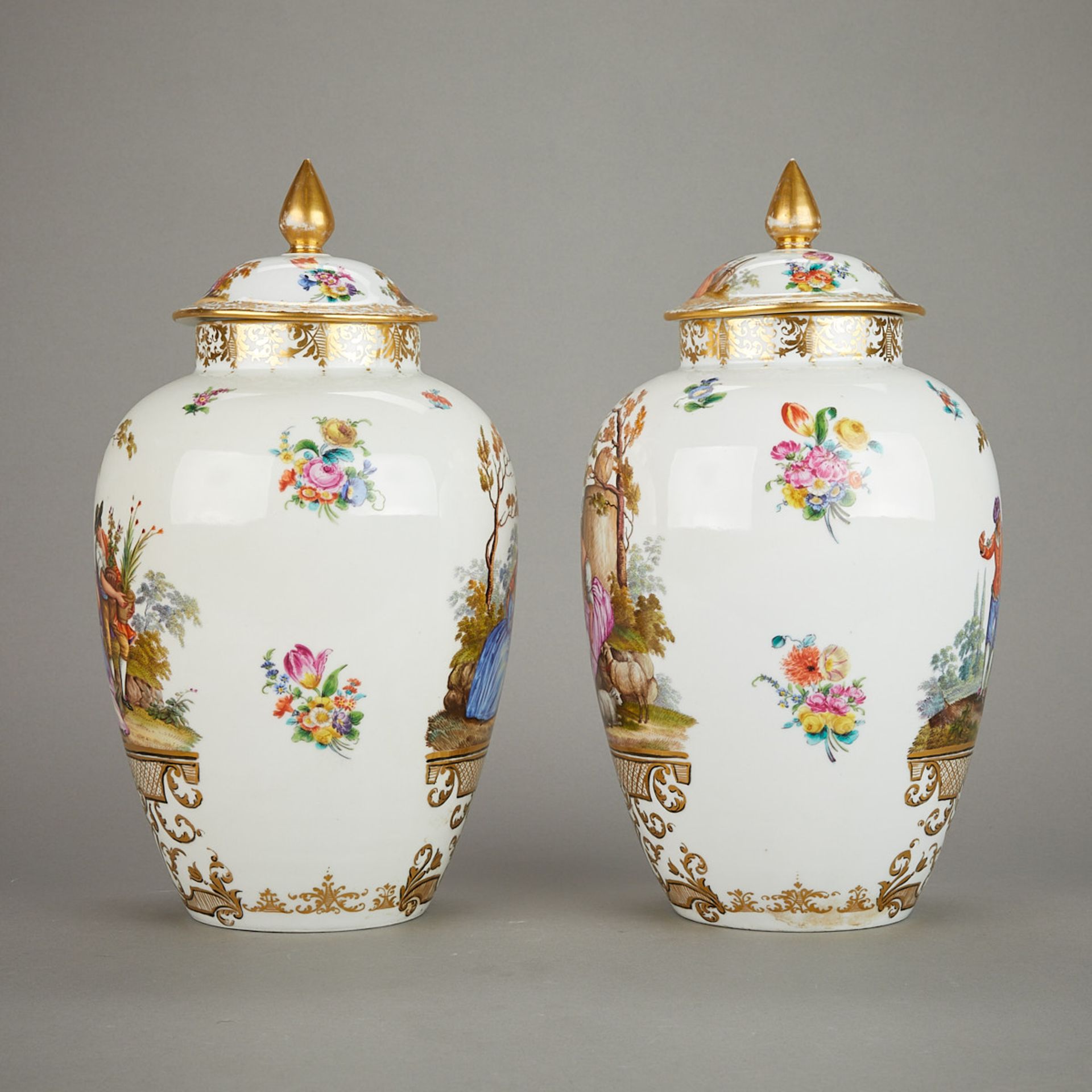 Pair 19th c. Helena Wolfsohn Porcelain Urns - Bild 6 aus 16