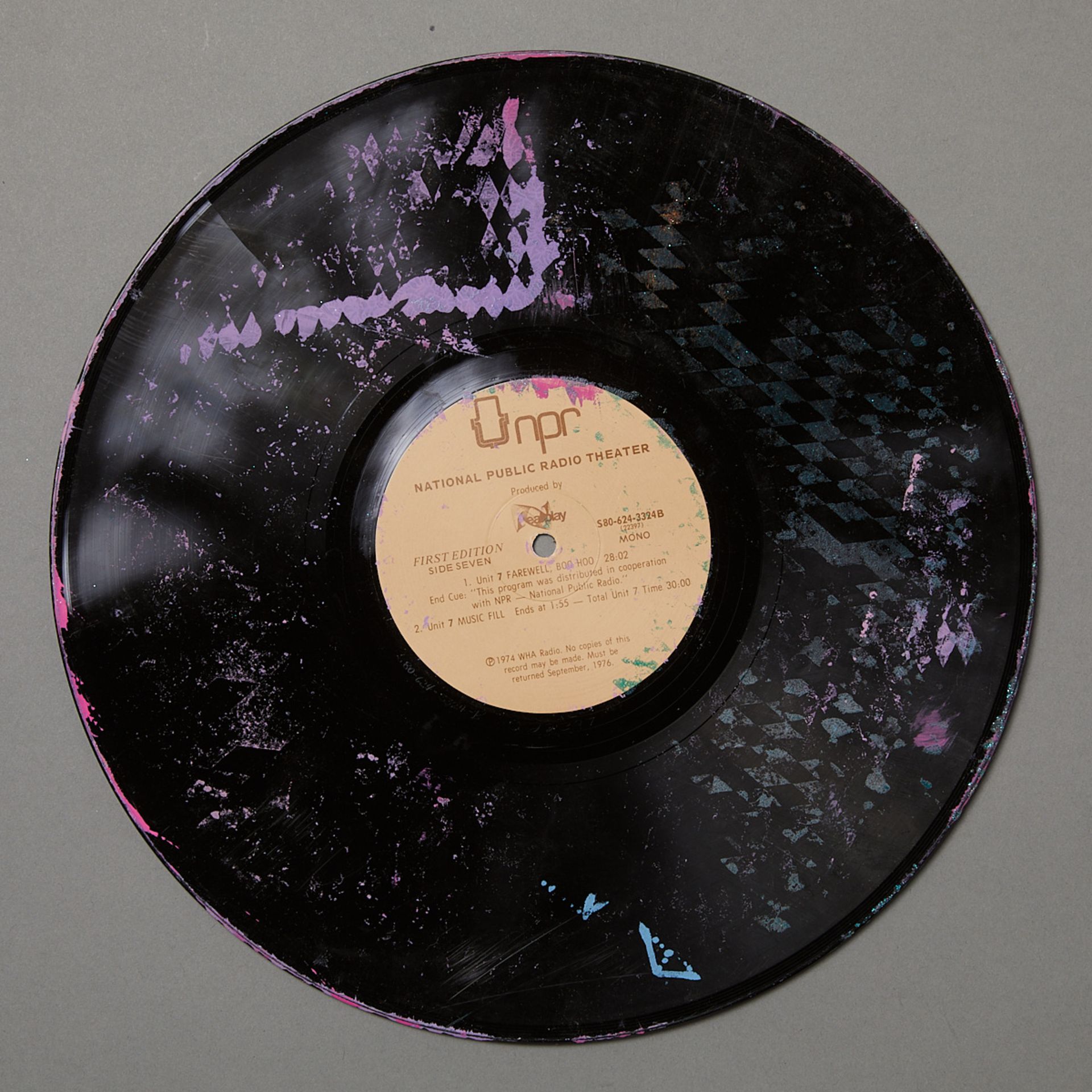 William Weege Mixed Media on Vinyl Record 1976 - Image 4 of 8