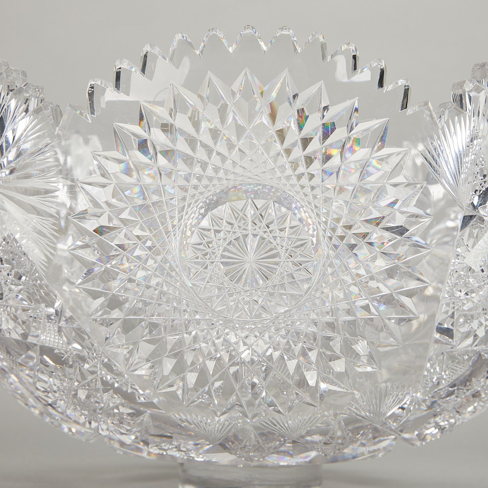 American Brilliant Cut Crystal Glass Punch Bowl - Bild 10 aus 17